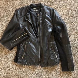 Express Large Black faux leather jacket